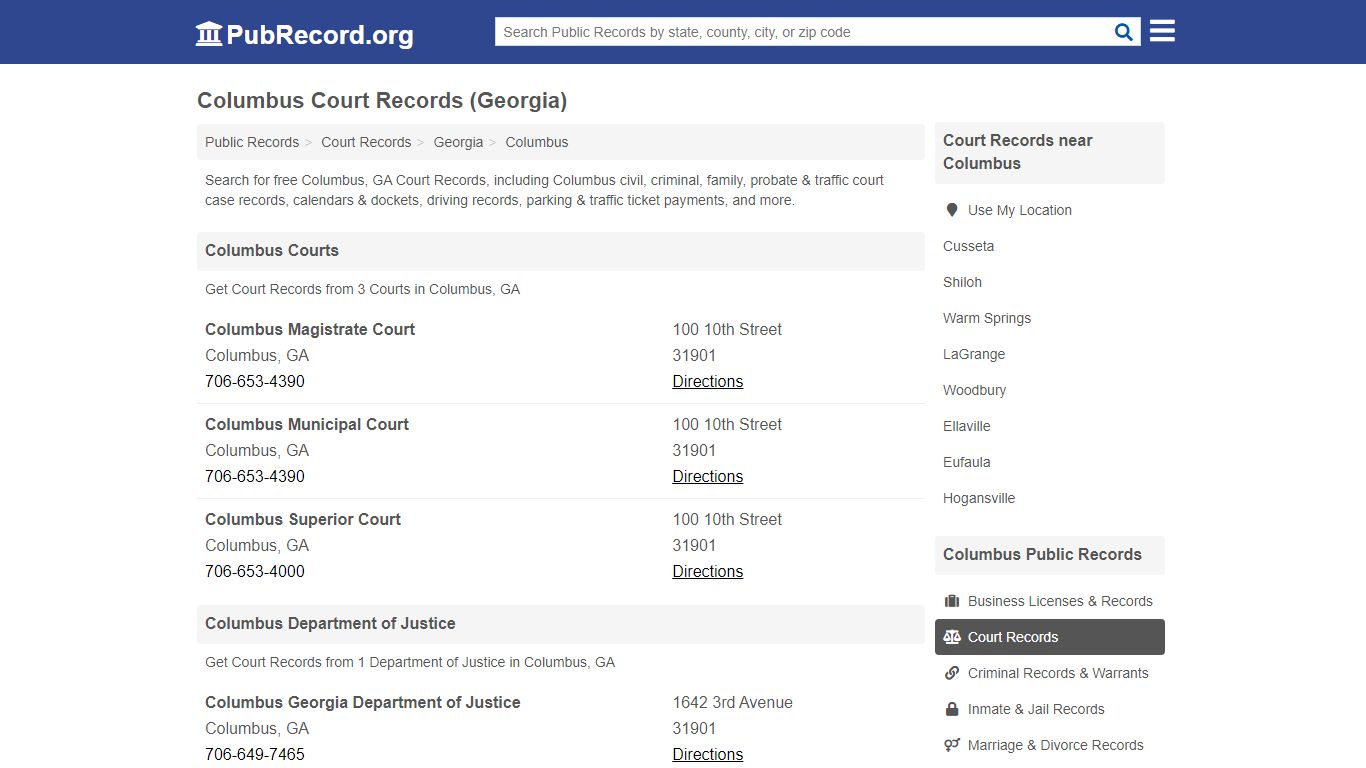 Free Columbus Court Records (Georgia Court Records) - PubRecord.org